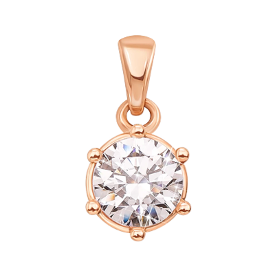Gold Pendant with S Zirconia